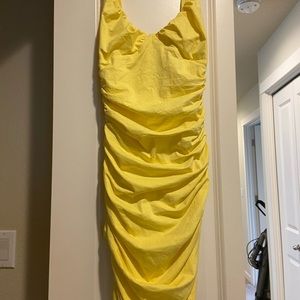 Yellow bodycon tiger mist mini dress